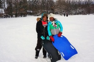 Princess Felleng in Canada sledding