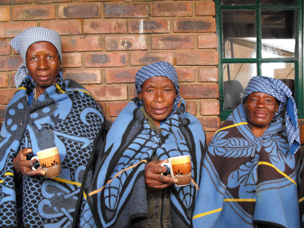 Women wearing Basotho Blankets