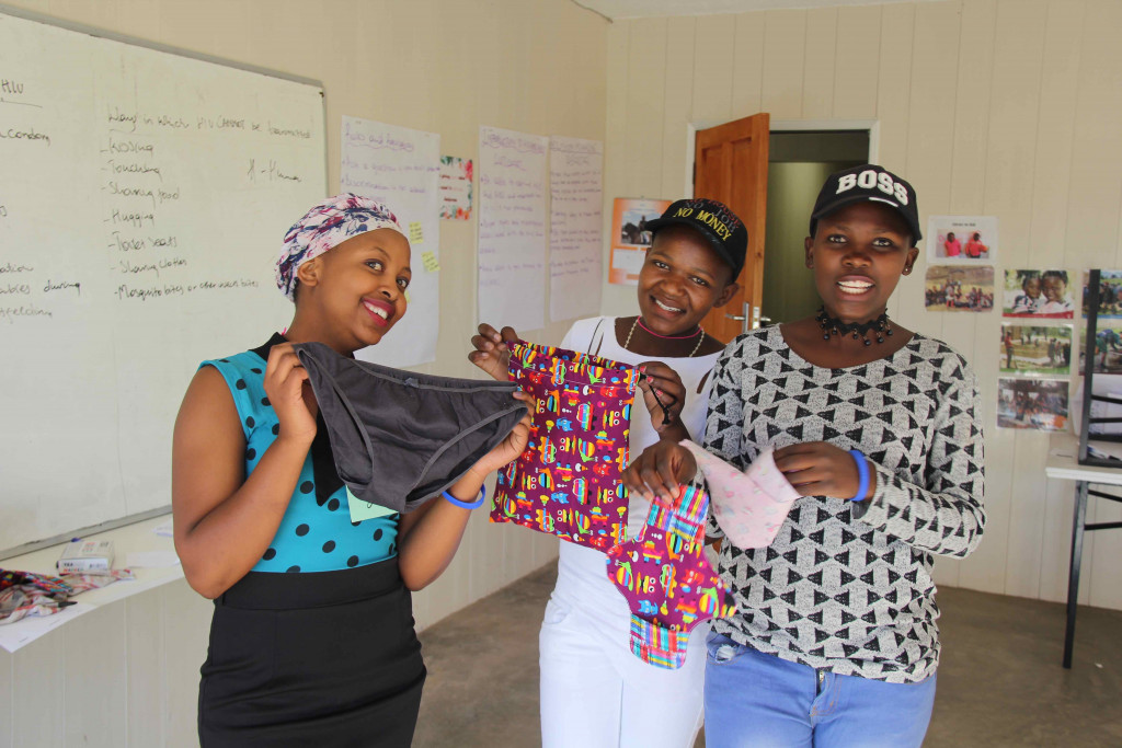 Girls with Help Lesotho's reusable sanitary kits