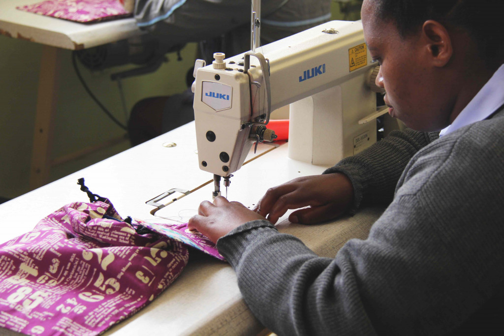 Washable sanitary kits for girls in Lesotho are made by local women.